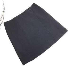 Ann Taylor Black Wrap Lined A-Line Skirt